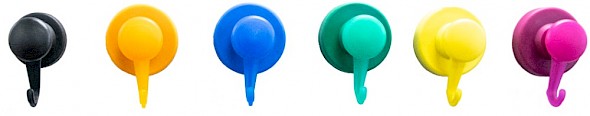 Plastic Covered Neodymium Magnet with Swivel Hook colours
