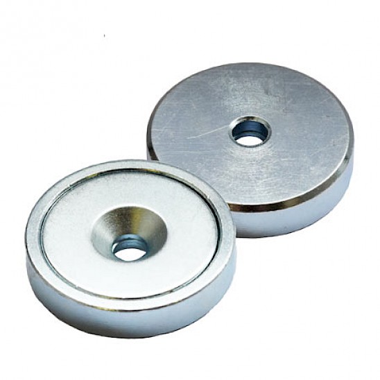 Neodymium Shallow Pot Magnet with Borehole