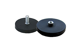 Rubber Covered Neodymium Pots with Threaded Neck